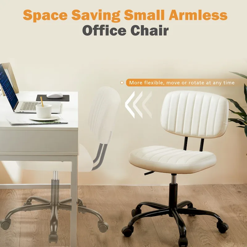 Low Back Task Chair Small Home Office Chair with Wheels