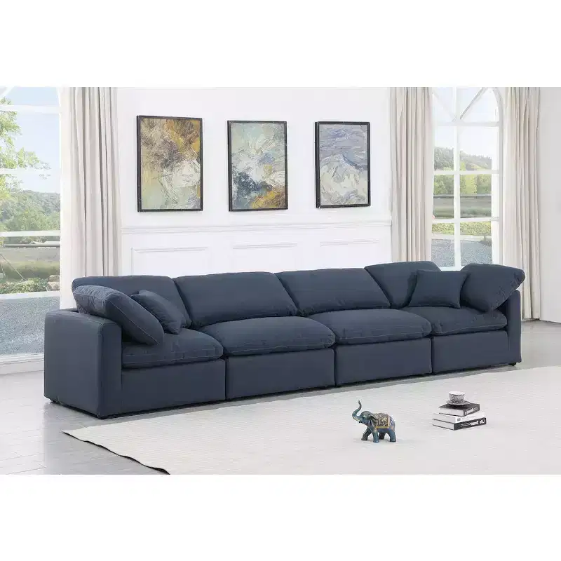 Meridian Furniture Indulge Linen Textured Fabric Modular Sofa