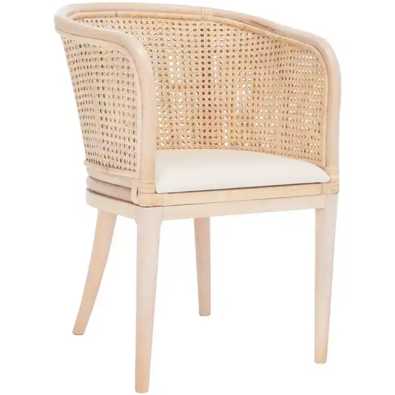 Sistine Arm Chair WithCushion - SEA4020A - Natural/White Washed - Safavieh