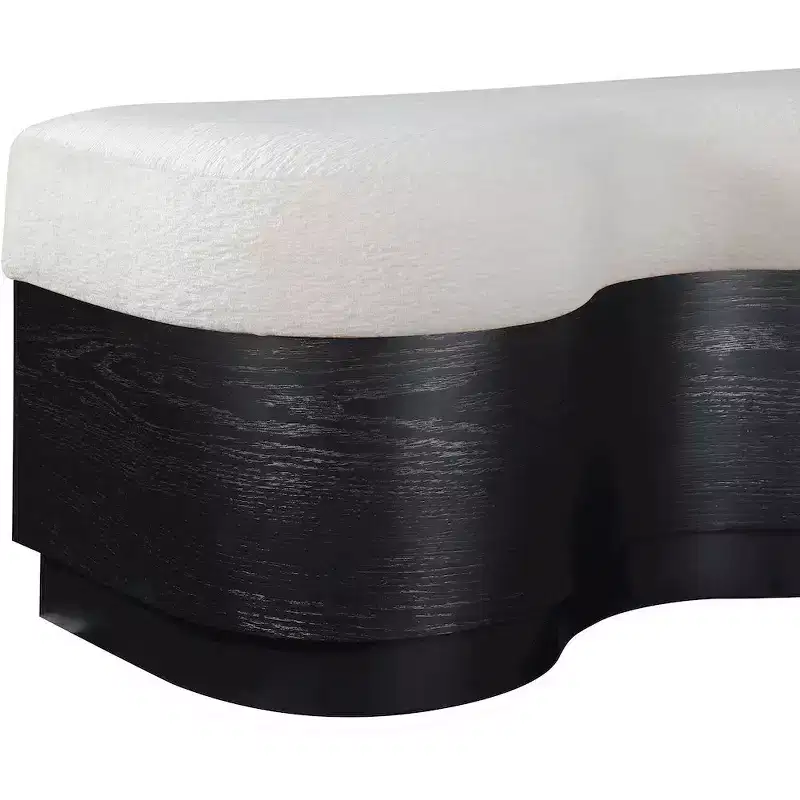 Meridian Furniture,Savoy Velour Fur Fabric Bench