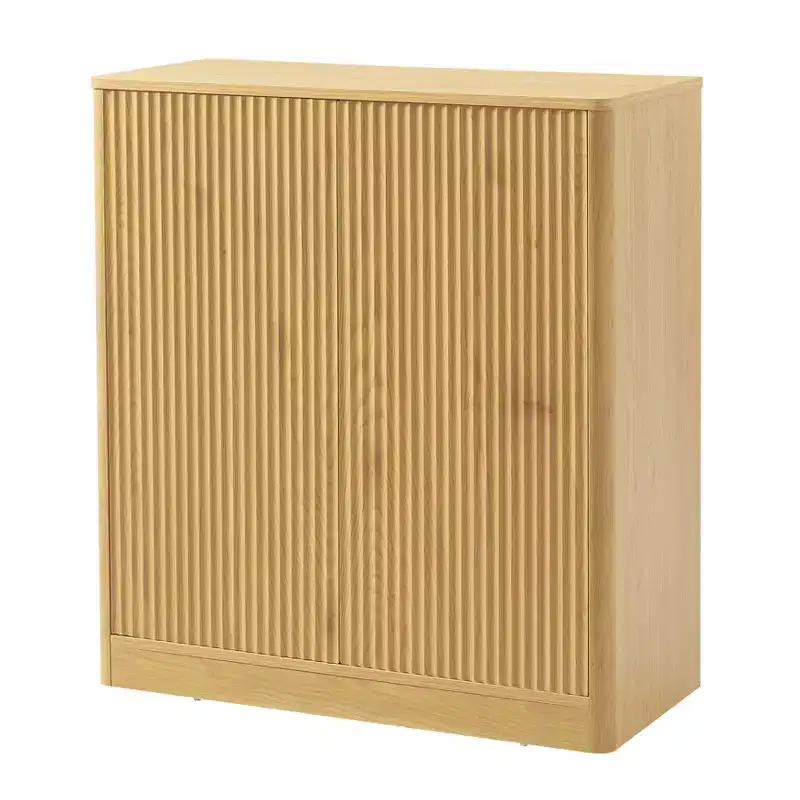 Wave-Shaped Sideboard Cabinet, Modern Curved Design, Double-Door Storage, for Kitchen/Bedroom/Living Room