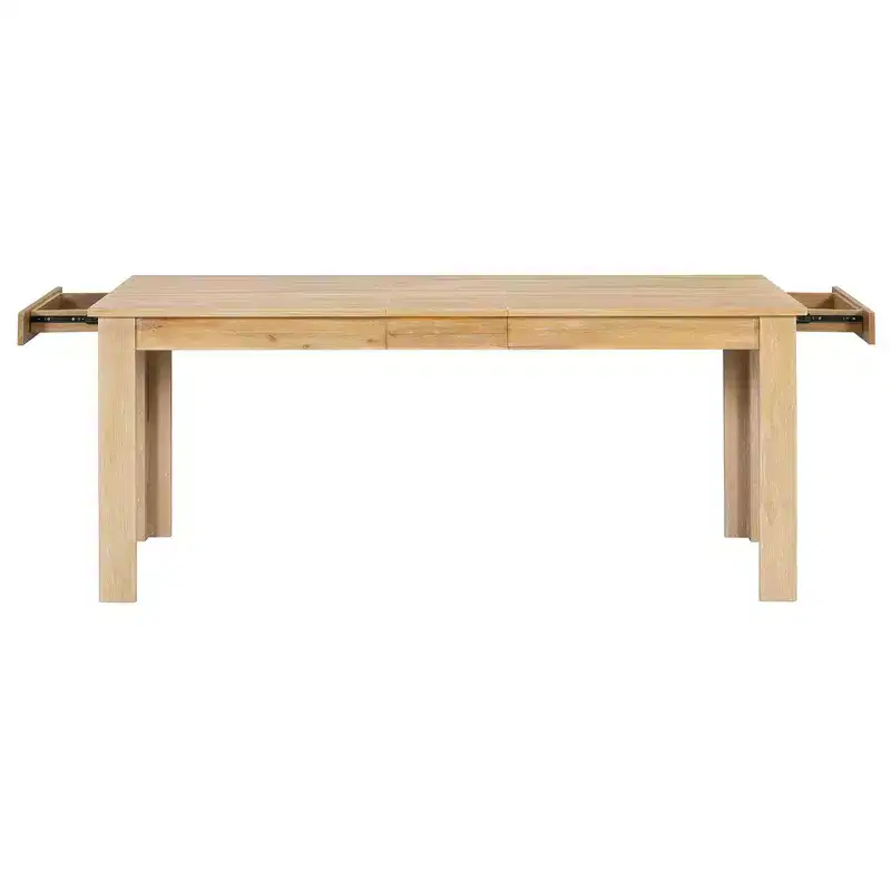 Whisen 7-Piece Wooden Dining Table Set Mutifunctional Extendable Table,12 Leaf and 2 Drawers, 6 Dining Chairs