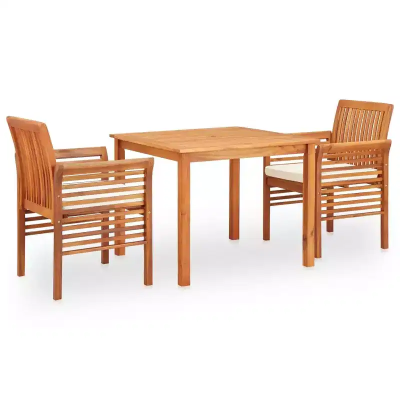 vidaXL Solid Acacia Wood 3/Outdoor Dining Set with Cushions