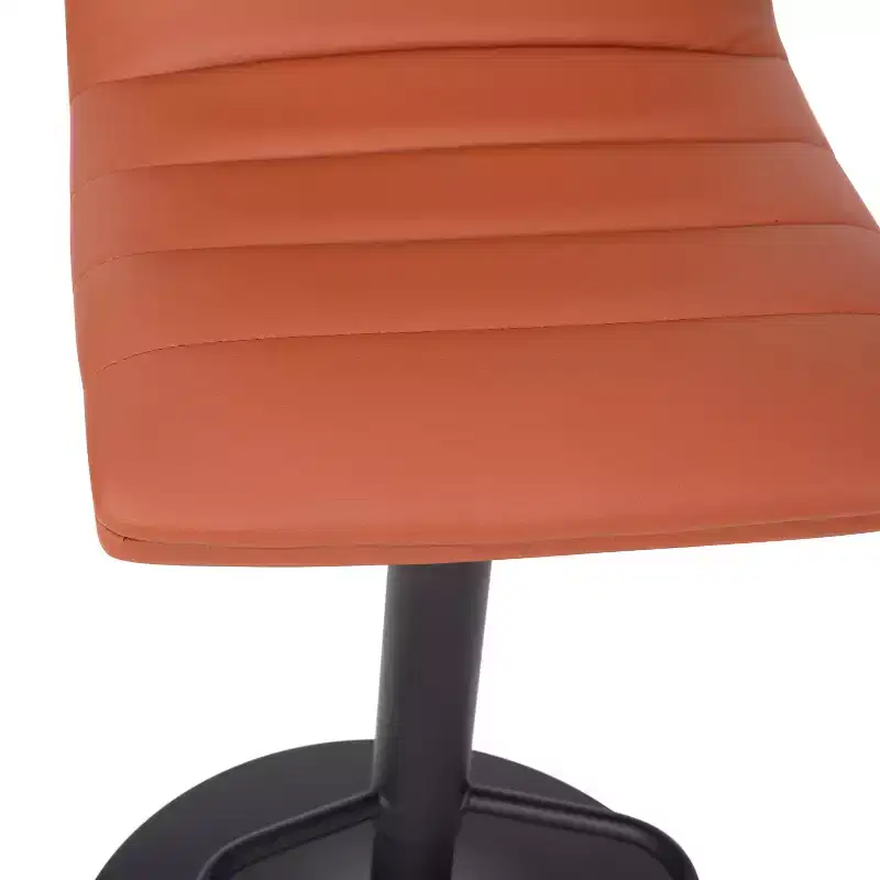 Emma and Oliver Coti Modern Channel Tufted Upholstered Height Adjustable Mid-Back Stool and Pedestal Base with Footrest