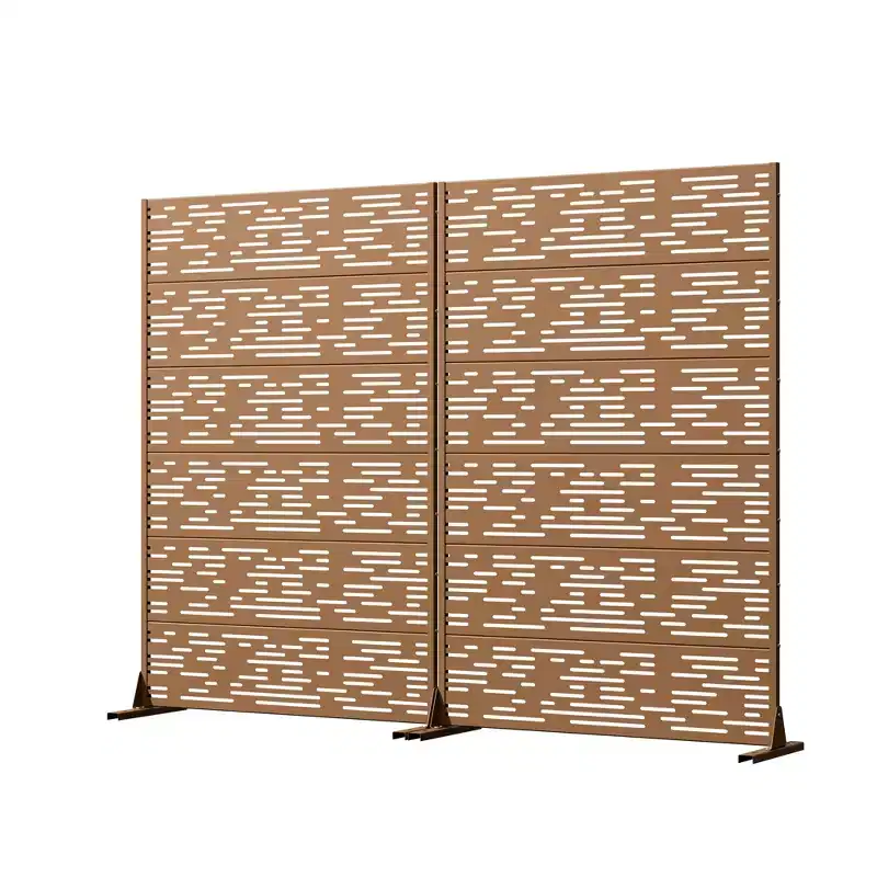 Dovelina Outdoor Metal Privacy Screen Freestanding Fence Panels Decorative Trellis for Garden Deck Yard - 72 x 47/70/94