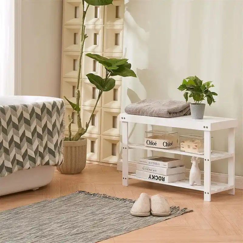 3-Tier Shoe Rack Bench - 11D x 27.6W x 17.7H