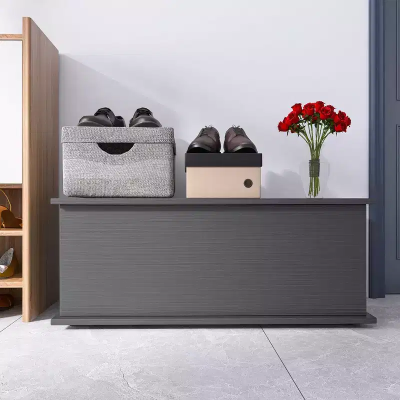 Lift Top Storage Chest Trunk Wood Box Retro Toy Box Organizer With Safety Hinge,39.37 x 16.14 x 15.75in(3.28*1.35*1.31ft)