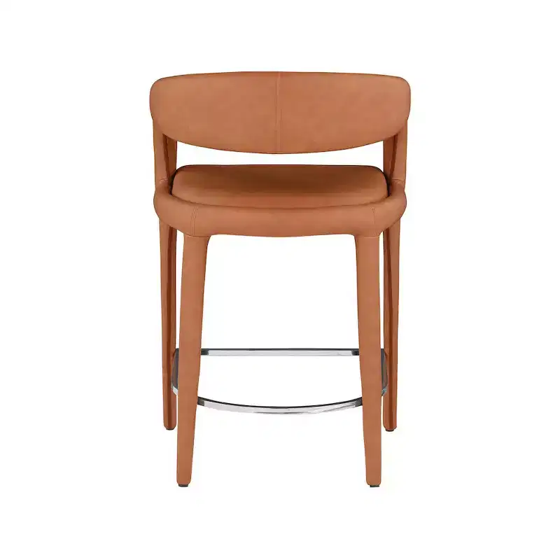 Meridian Furniture,Sylvester Cognac Vegan Leather Stool