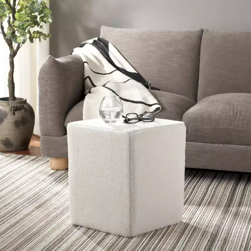 Cierra Diamond-Shaped Ottoman - OTT7503 - Ivory - Safavieh
