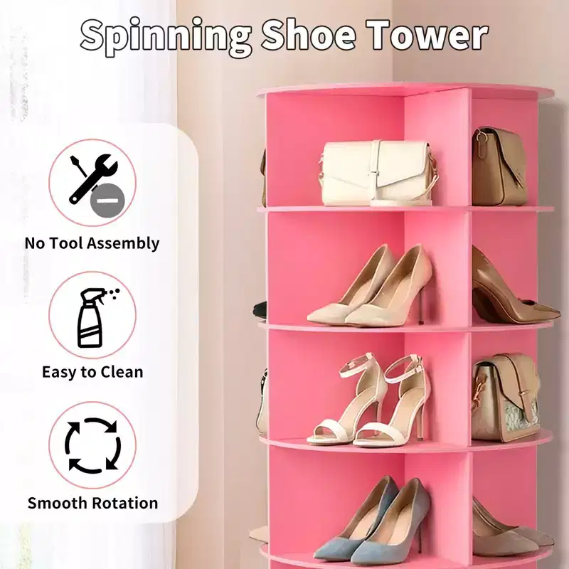 7-Tier 360 Rotating WPC Shoe Rack 72.4 Height