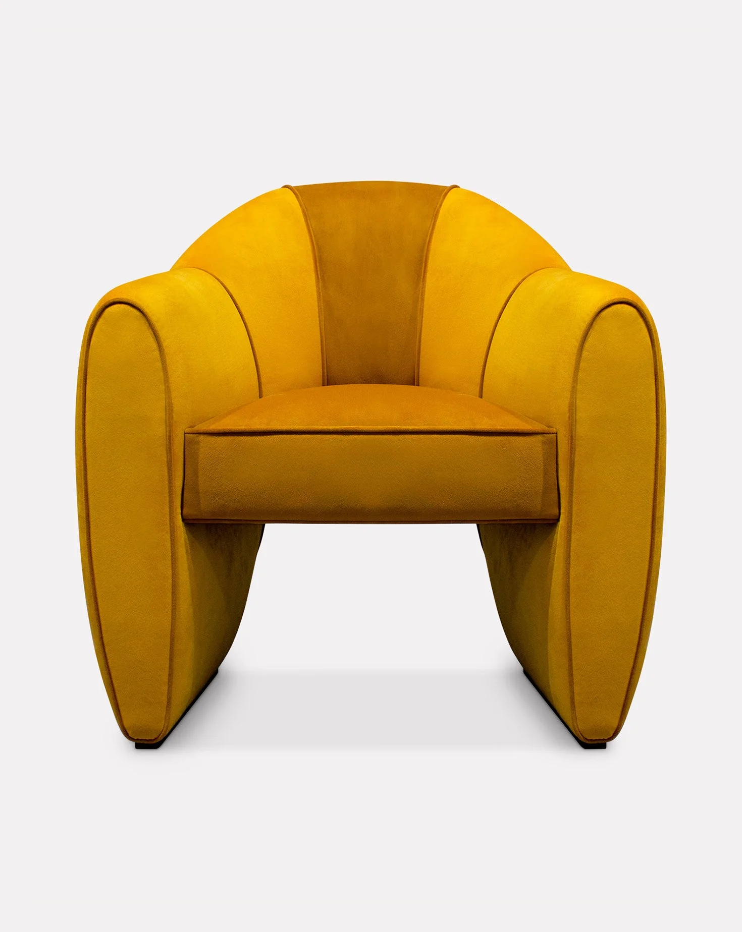 Striped Velvet Satin Sculptural Dining Chair
