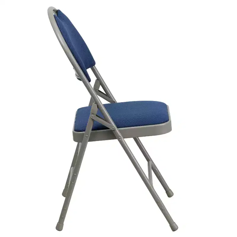 Extra Large Ultra-Premium Triple Braced Metal Folding Chair with Easy-Carry Handle