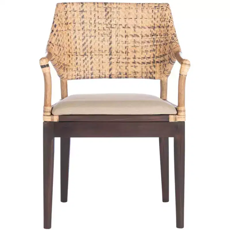 Carlo Arm Chair - SEA4002A - Brown&Honey/Beige - Safavieh