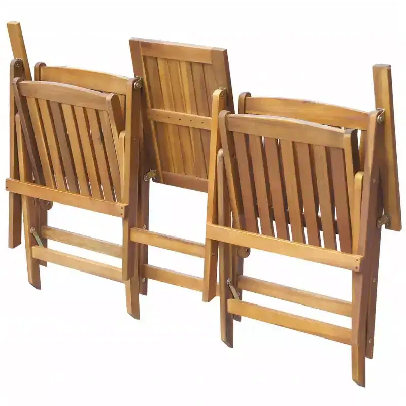 vidaXL Folding Patio Bench with Tea Table 55.1 Solid Acacia Wood