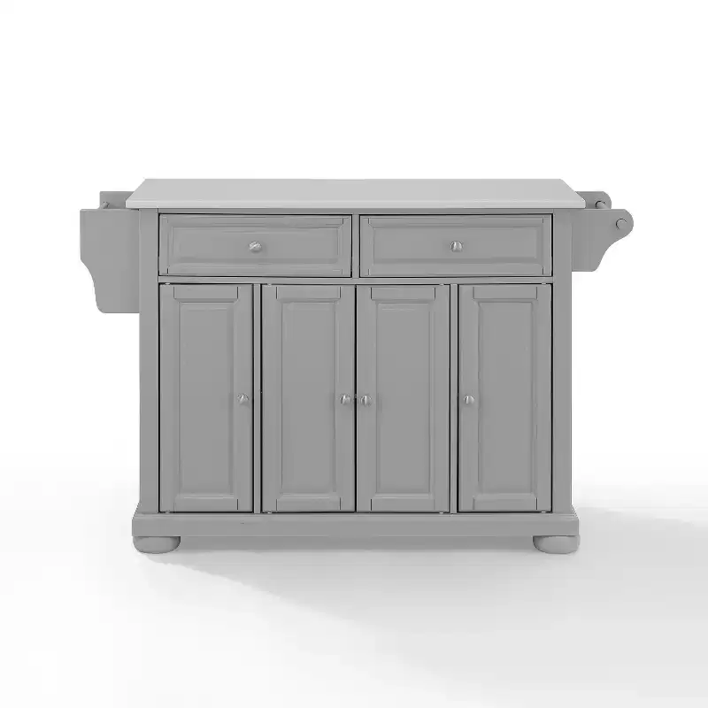 HomeStock 36 in.H Metal Kitchen Islands with 3 Doors and 3 Shelves