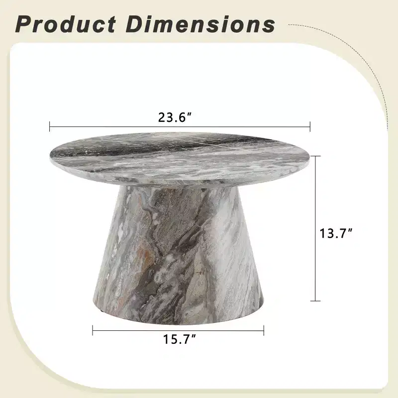 23 Wooden Round Pedestal Coffee Table