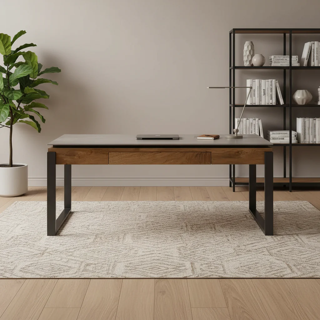 Black / Brown / Grey Rectangle Coffee Table with Drawer, Single