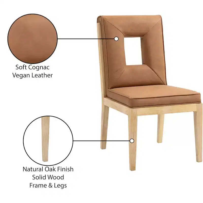 Meridian Furniture,Gwendolyn Vegan Leather Dining Side Chair, Set of 2