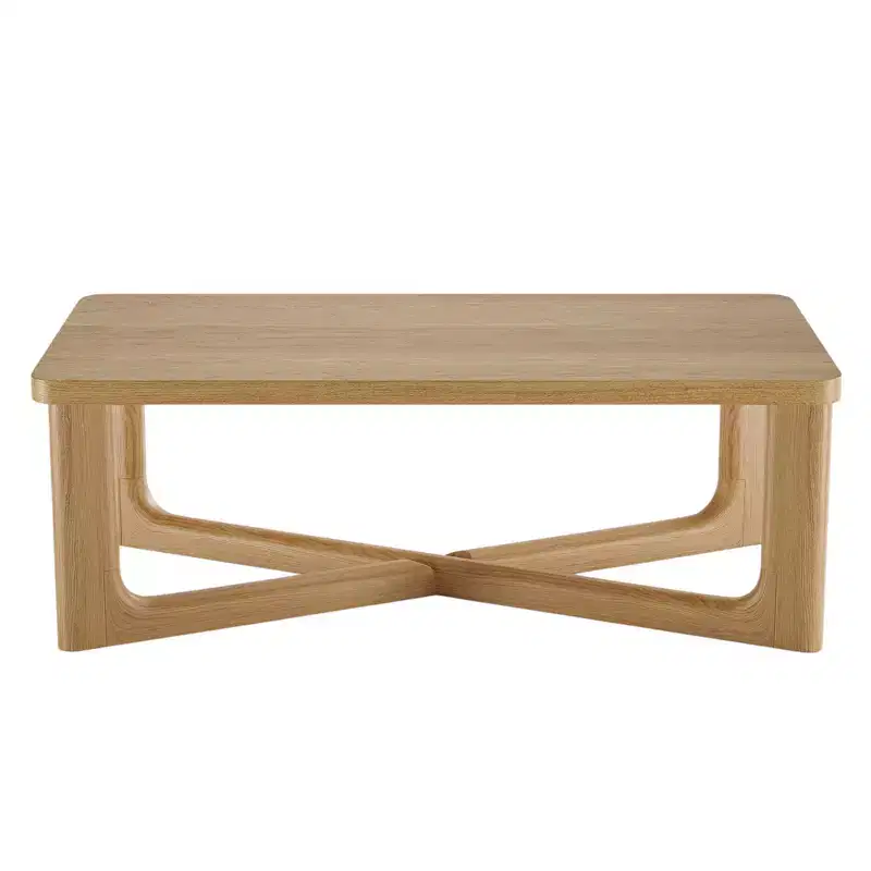 HomeRoots 50 Natural Solid Wood Cross Legs Coffee Table