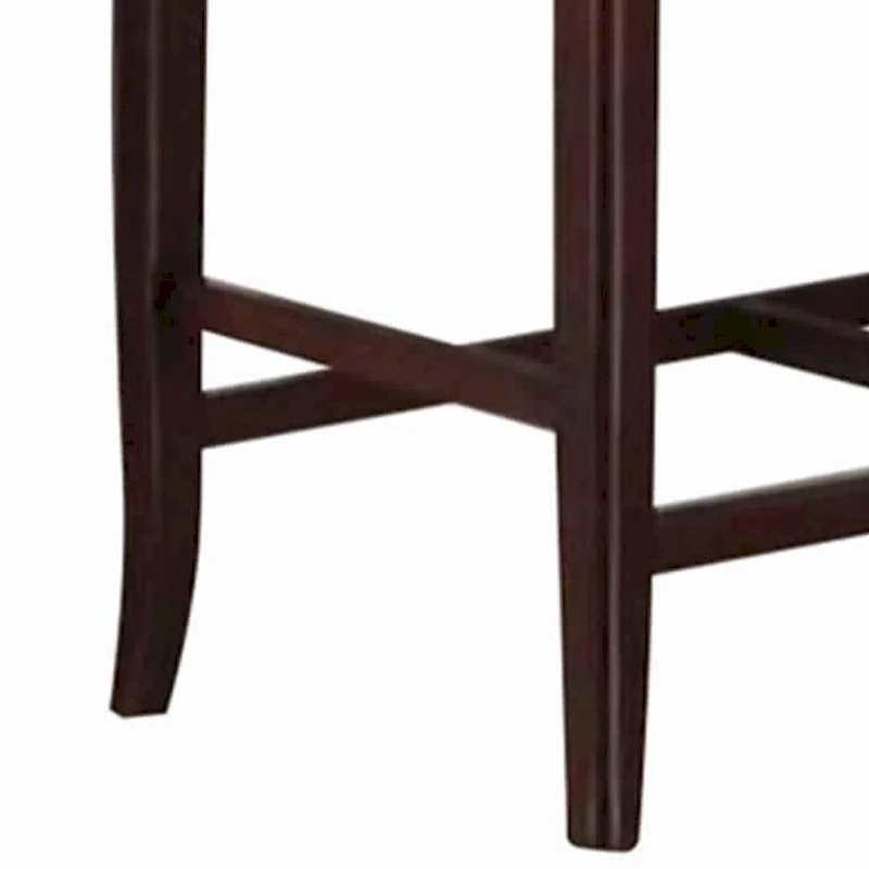 Brown Tufted Faux Leather High Bench, Wood Frame, 1-Seat