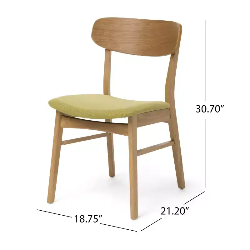 GDFStudio Alexis Mid Century Modern 7 Piece Fabric and Upholstered Rubberwood Dining Set