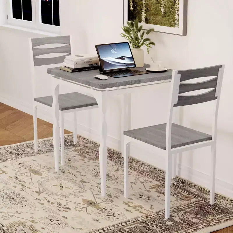 3 Piece Dining Table Set, with Spiral Legs