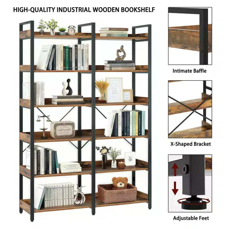 6-Tier Industrial Bookshelf, 67