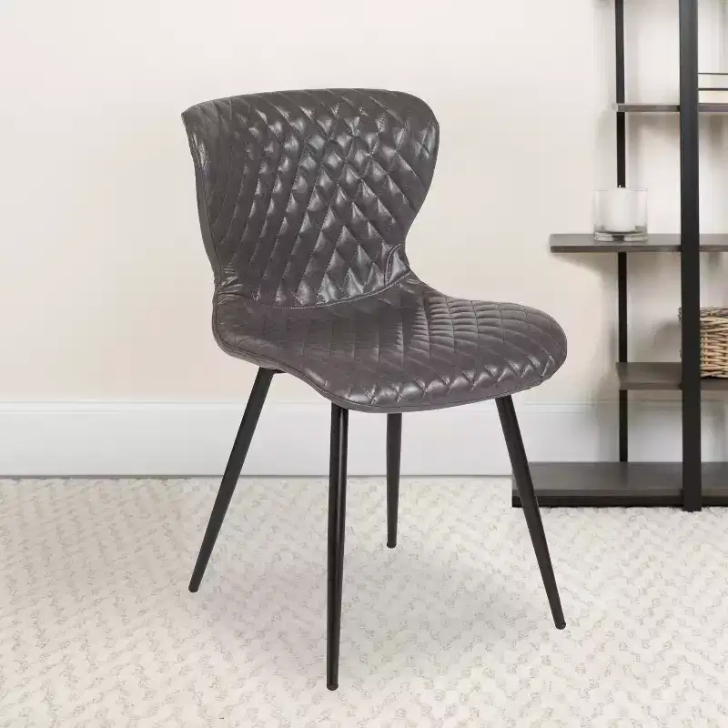 Emma and Oliver Contemporary Diamond Patterned Accent Dining Chair