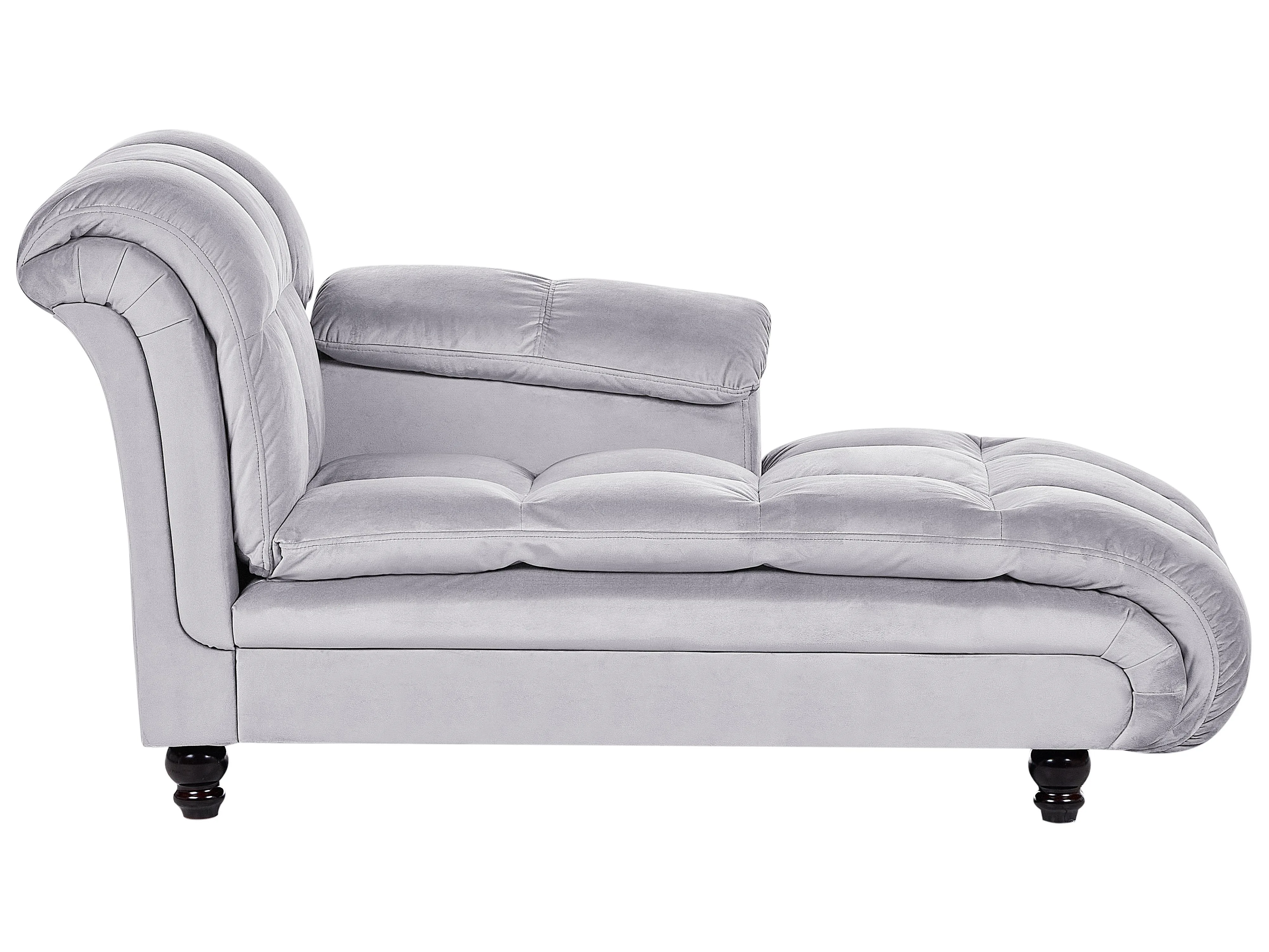 Chaise longue versione sinistra Velluto Grigio chiaro
