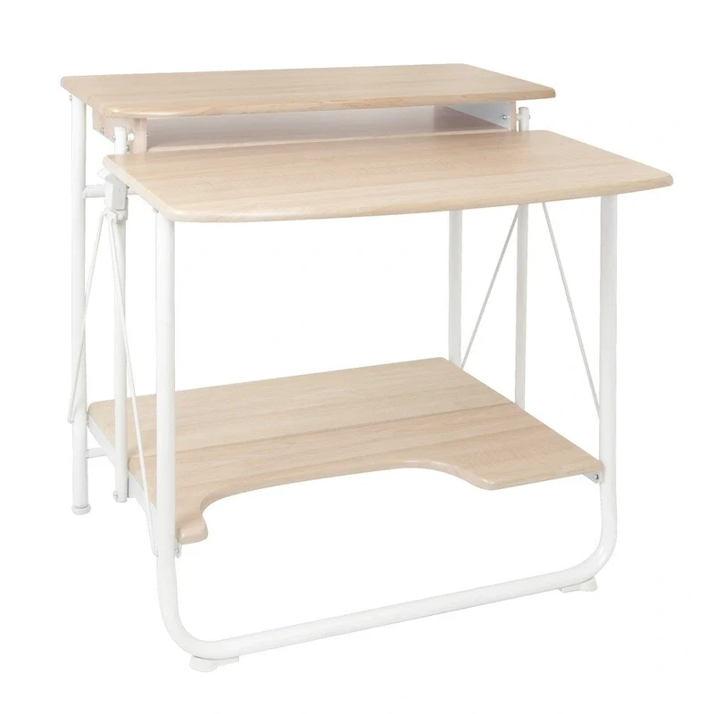 Folding Multi-Tier Desk with Monitor Shelf