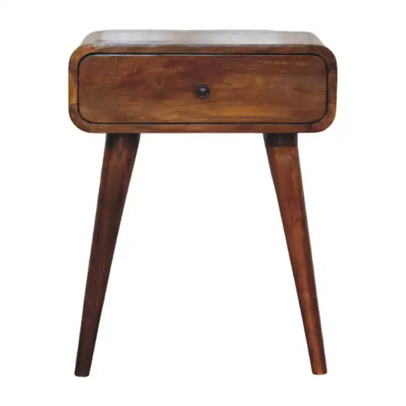 HomeRoots 22 Chestnut Solid Wood One Drawer Nightstand