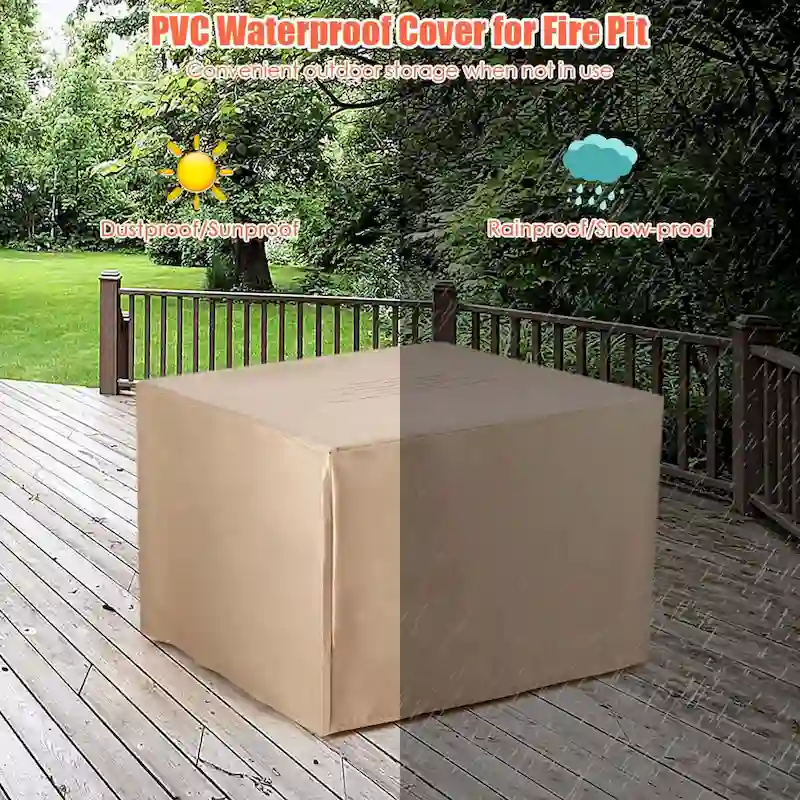 Costway 7PCS Patio Rattan Furniture Set 30 Fire Pit Table Cover - See Details