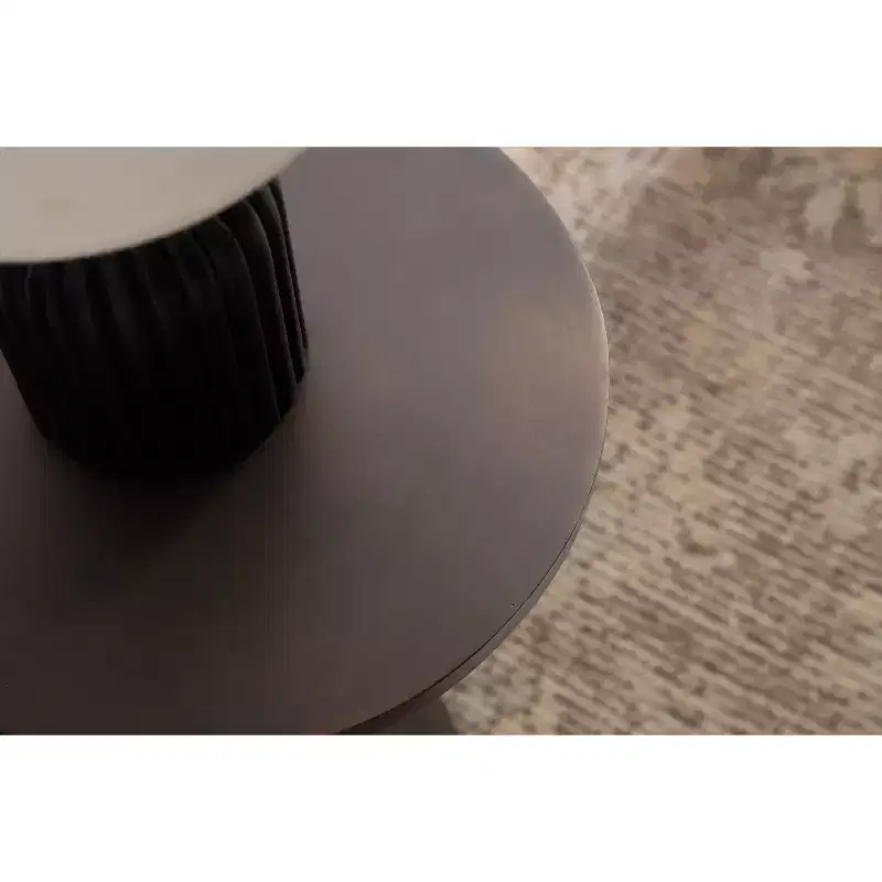 Metal Round Side Table – Bronze Sculptural Accent Table, 12.5x22.5 in