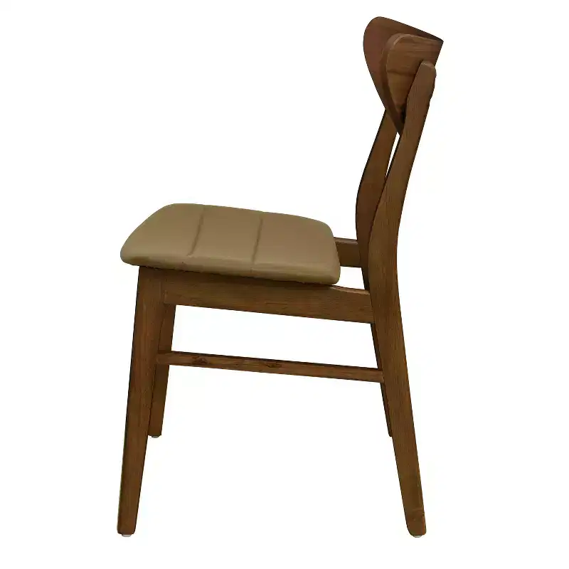 Christopher Knight Home Reed Mid-Century Modern Rubber Wood Faux Leather Upholstered Dining Chairs (Set of 2)