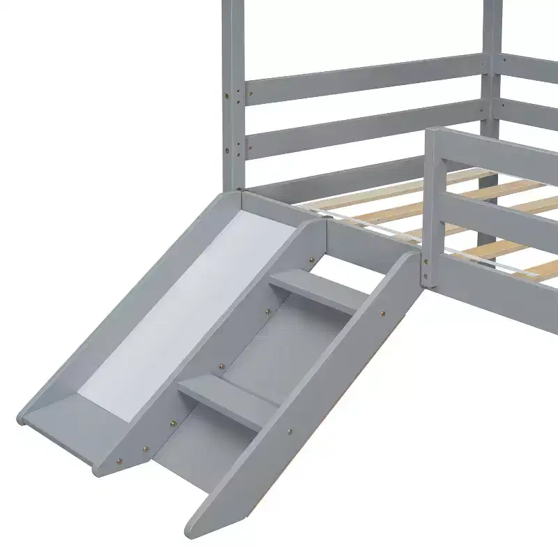MAYEERTY King Bunk Bed Safety Rail Soft-Close Drawers Kid-Friendly
