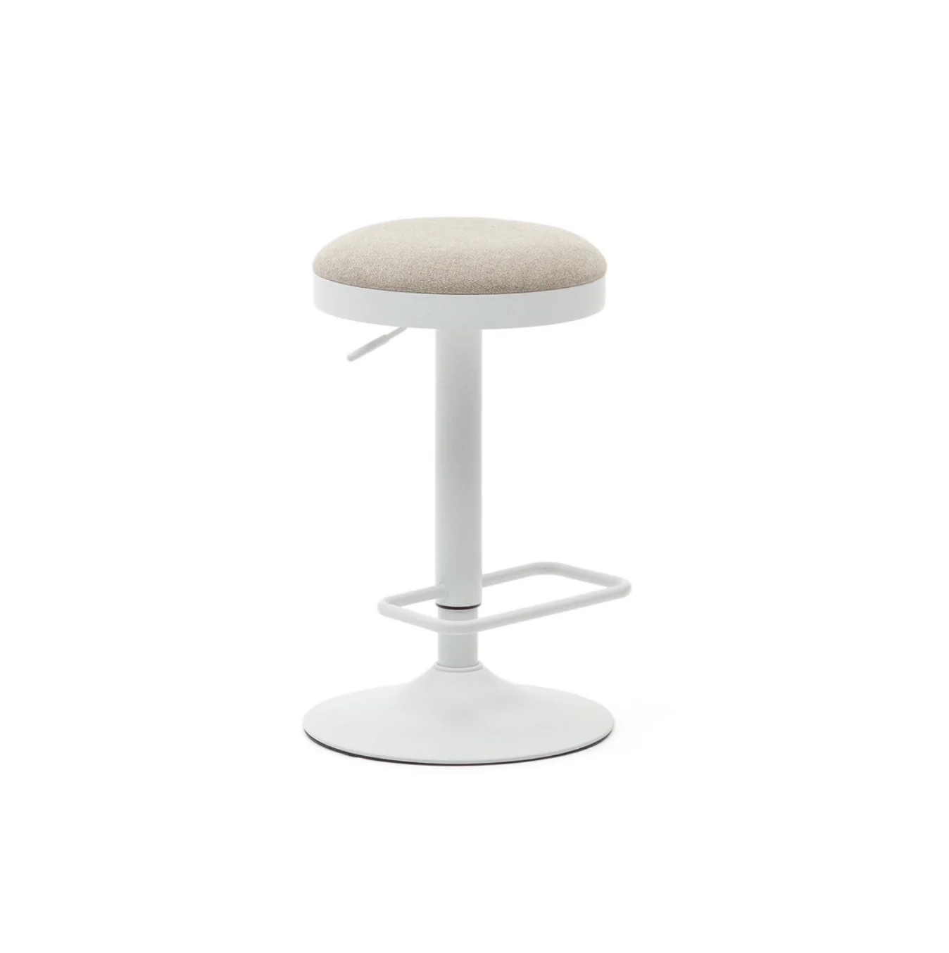 Beige Steel Barstool with Upholstered for Kitchen