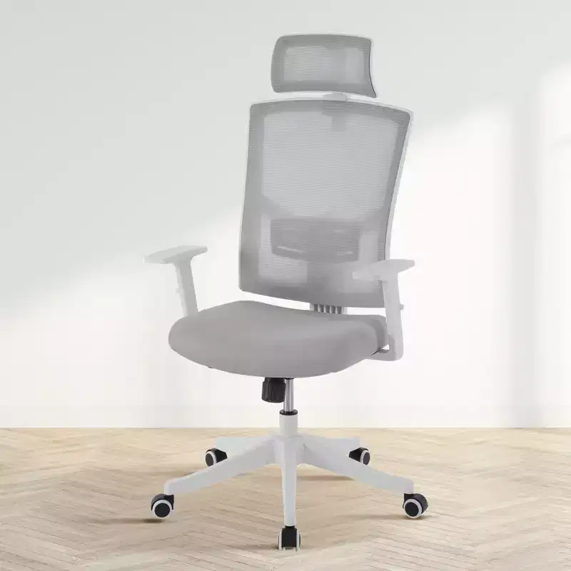 Ergonomic High Back Mesh Office Chair, Reversible-style-Up Arms, Adjustable Headrest & Lumbar Support, with Wheels, for Home Office