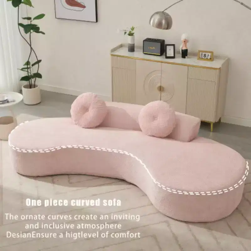 Elegant 3-4 Seater Cloud Sofa, 105.5 Curved Design, Includes 2 Pillows