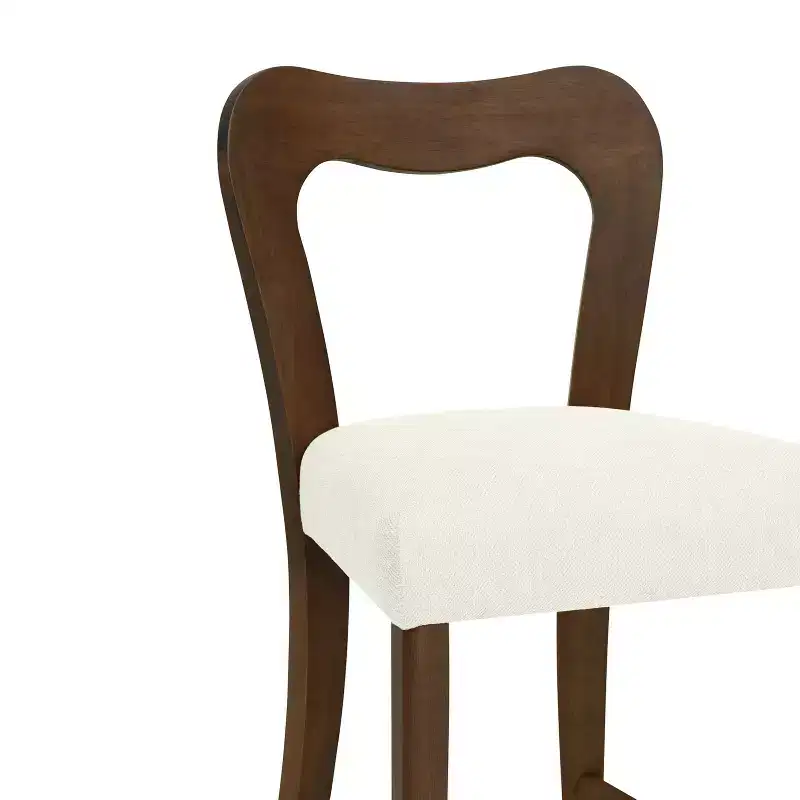 Christopher Knight Home Imamu Rubberwood Upholstered Counter Stools with Curved Open Back (Set of 2)