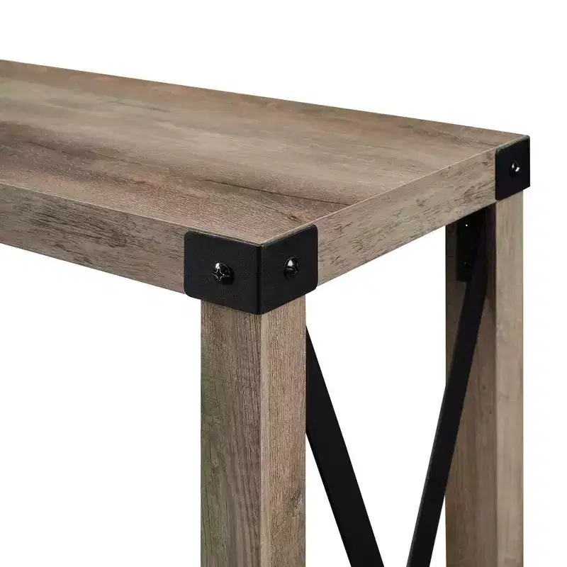 Sophie Rustic Industrial X Frame Entry Table - Saracina Home