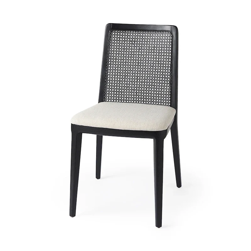 Clara Light Brown Wood Cream Seat Armless Dining Chair