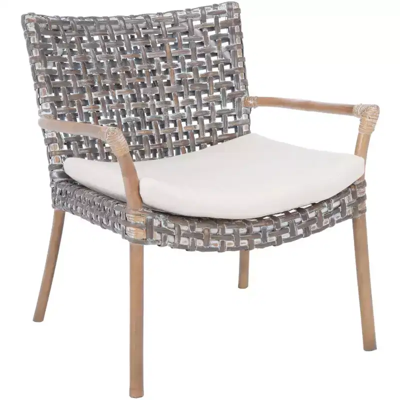 Collette Rattn Accent Chair W/ Cushion - ACH6515 - Safavieh