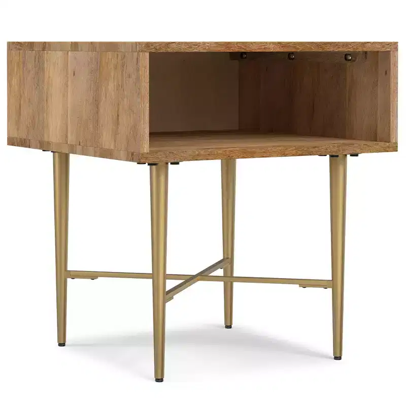 Jovie SOLID MANGO WOOD 20 inch Wide Square Contemporary End Table in Natural