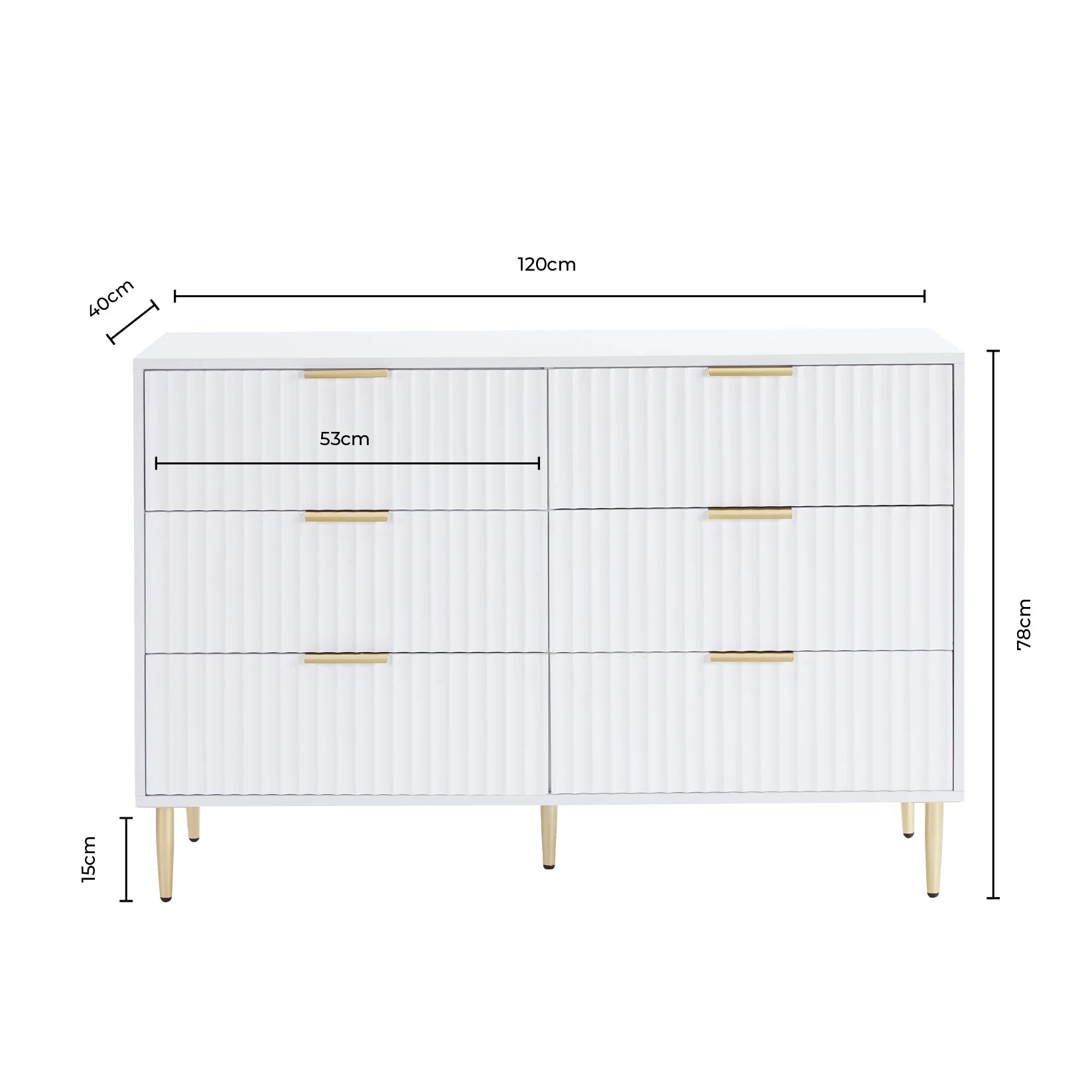 6 Drawer Chest - Warm White