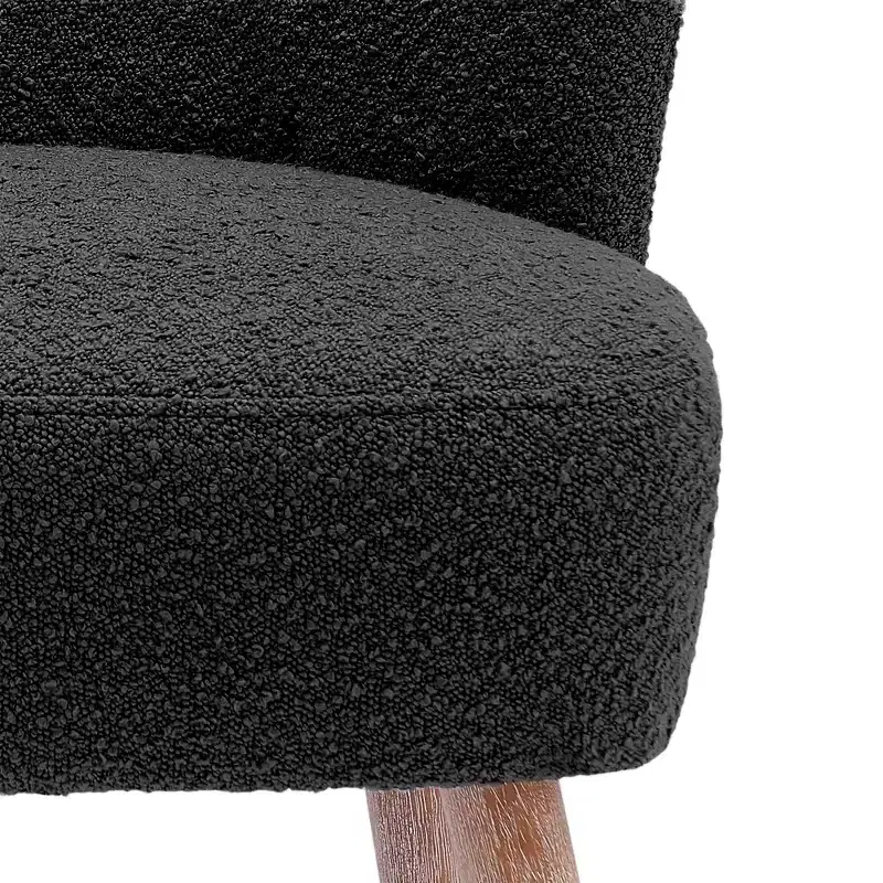 WestinTrends 25.5 Wide Upholstered Boucle Accent Chair with Ottoman Foot Stool Set