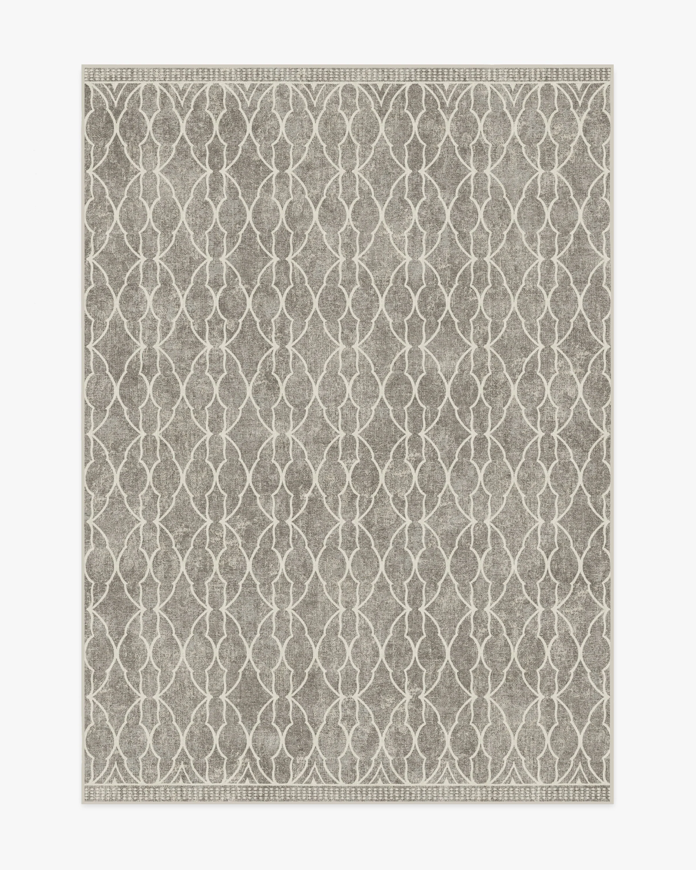 Sci-Fi Character Flatwoven Rug with Iconic Head Trellis Pattern in Ash Grey for Kids Room & Living Room
