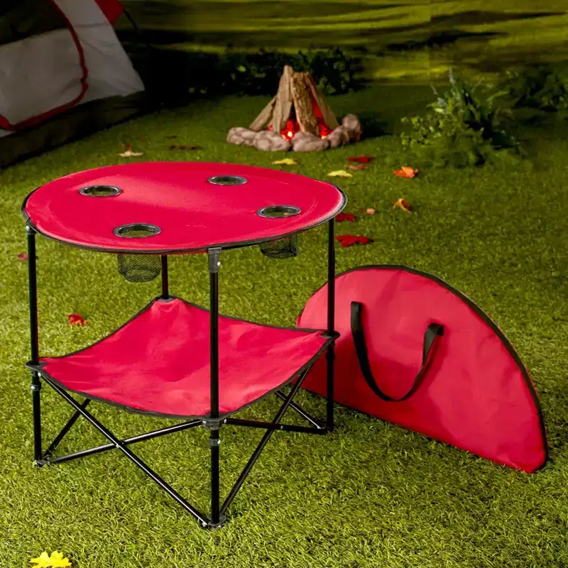 Portable Folding Picnic Table with Bench Storage for Tailgating and Outdoor Parties