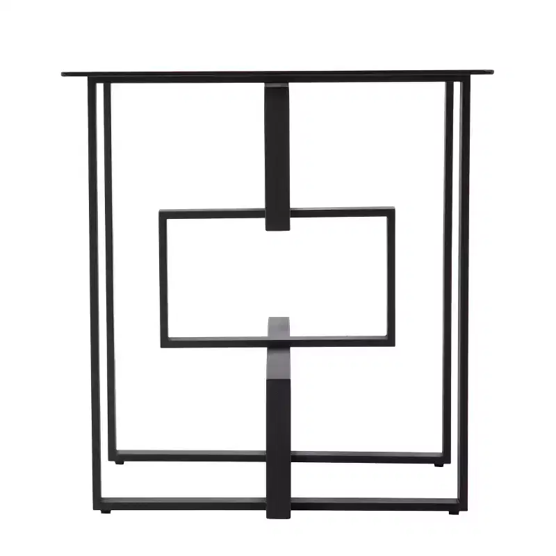 Clanlin Glass-Top Accent Table - Black - SEI