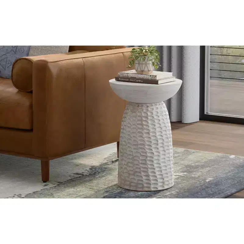 Willis 16 inch Wide Solid Mango Contemporary Tall Accent Table, Assembled