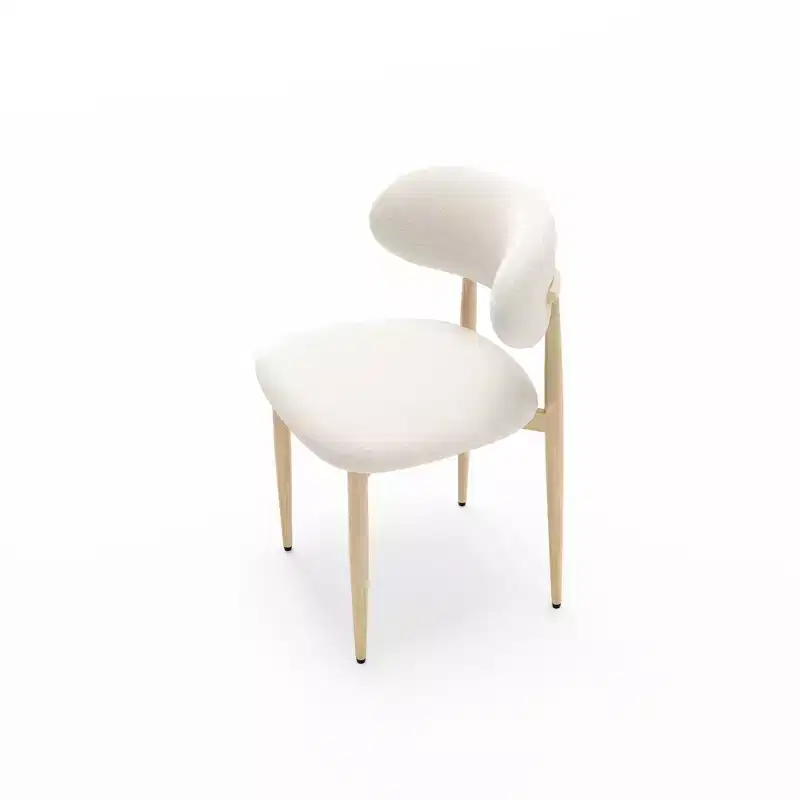 GDFStudio Adanna Modern Metal Upholstered Dining Chairs with Curved Backrest (Set of 4)